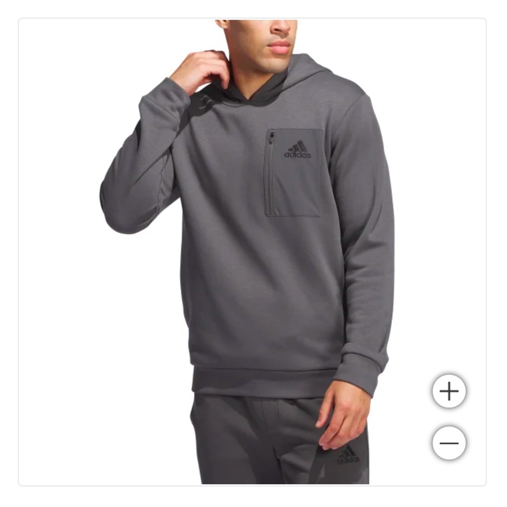 adidas gray Hoodie with Long Sleeves and Casual Style